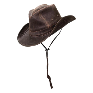Men's Dorfman-Pacific Boondocks Weathered Cotton Outback Cowboy Hat XLarge Brown