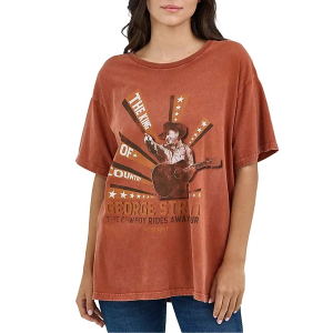 Women's Wrangler Retro George Strait Oversized Band T-Shirt Large Arabian Spice Mineral Wash