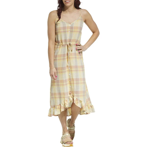 Women's Thread & Supply Pearl Midi Dress Large Yellow Plaid