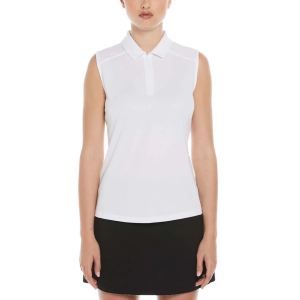 Women's PGA Tour Airflux Zip Sleeveless Polo XSmall Bright White