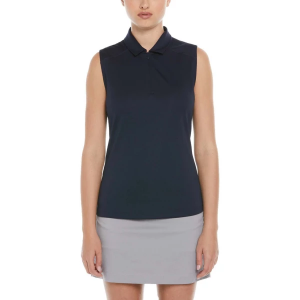 Women's PGA Tour Airflux Zip Sleeveless Polo 2XLarge True Navy