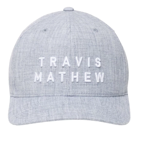 TravisMathew Men's Rockdale Golf Snapback Hat One Size Heather Light Blue