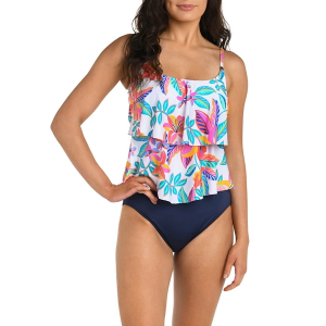 Women's 24th & Ocean Tiered Tanikini Swim Tankini Misses 12 Francesca Tropical