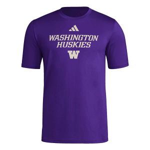 Washington Huskies adidas Pregame T-Shirt Medium Purple