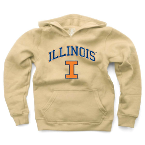 Illinois Fighting Illini Wes and Willy Kids Hoodie Small Stone