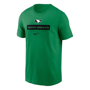North Dakota Fighting Hawks Nike Sideline Issue T-Shirt 2XLarge Apple Green