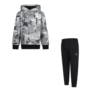 Kids' Jordan Brooklyn Print Pullover Set 7 Black
