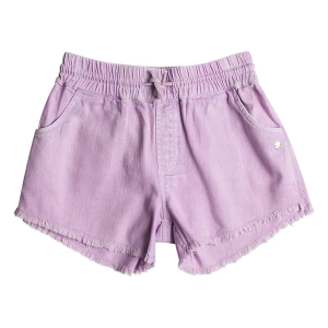 Girls' Roxy Scenic Route Linen Shorts Large Crocus Petal