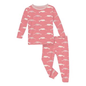 Kickee Pants Print Long Sleeve Pajama Set Toddler 2T Narwhal Strawberry