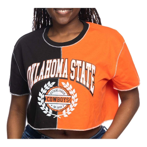 Oklahoma State Cowboys ZooZatZ Women's Colorblock T-Shirt XLarge Black/Orange