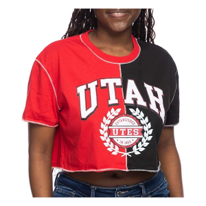 Utah Utes ZooZatZ Women's Color Block T-Shirt Medium Red/Black
