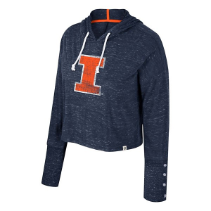 Illinois Fighting Illini Colosseum Women's Hi Society Crop XLarge Navy