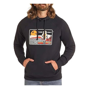 Men's Rock & Roll Denim Rock and Roll Denim Dale Brisby Desert Graphic Hoodie Long Sleeve Oversized Shirt XLarge Black