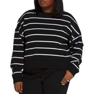 Women's RECREATION Martina Crewneck Sweatshirt 1X Black Stripe