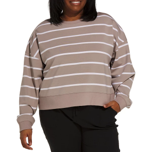 Women's RECREATION Martina Crewneck Sweatshirt 3X Mushroom Stripe