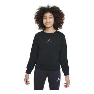 Girls' Jordan Essential Crewneck Sweatshirt Medium Black