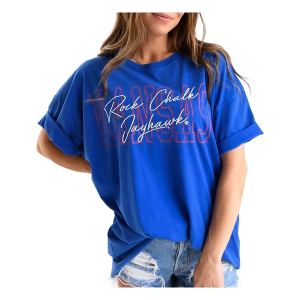 Kansas Jayhawks Gameday Social Women's Owens T-Shirt XLarge Royal