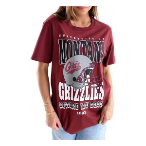Montana Grizzlies Gameday Social Women's Murry Helmet T-Shirt Medium Maroon