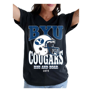 BYU Cougars Gameday Social Women's Murry Helmet T-Shirt Medium Black