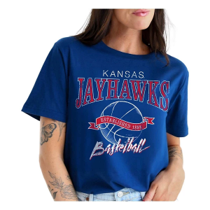 Kansas Jayhawks Gameday Social Women's Basketball Rodman T-Shirt XLarge Royal