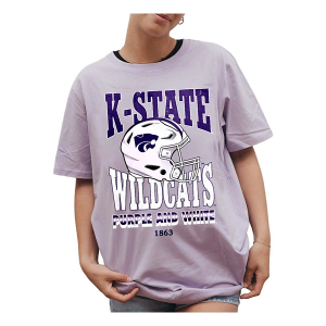 Kansas State Wildcats Gameday Social Women's Murry Helmet T-Shirt Small Lavender