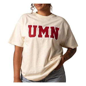 Minnesota Golden Gophers Fan Girl Women's Block Letter T-Shirt XLarge Cream