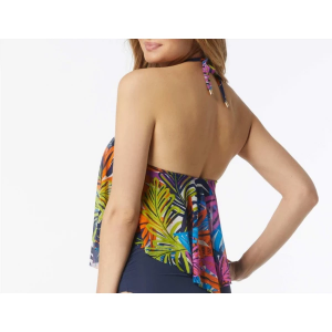 Women's Coco Reef Aura Mesh Ruffle Underwire Swim Tankini Misses 36C Multi