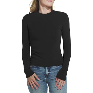 Women's By Together Basic Long Sleeve T-Shirt Small Black