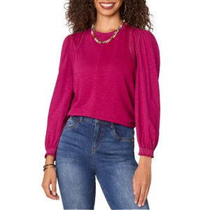 Women's Democracy Puff Long Sleeve T-Shirt XLarge Dragon Fruit