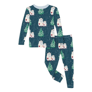 Kickee Pants Print Long Sleeve Pajama Set Toddler 2T Peacock Yeti