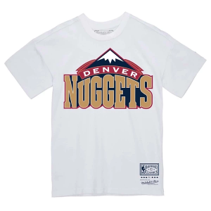 Denver Nuggets Basic Logo Mitchell and Ness T-Shirt 2XLarge White