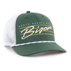 North Dakota State Bison 47 Brand Downburst Trucker Adjustable Hat One Size Dark Green