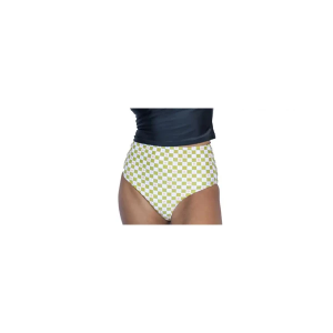 Women's Janela Bay Ruched High Cut Seamless Swim Bottoms Contemporary Large Lovebird Green Ribbed