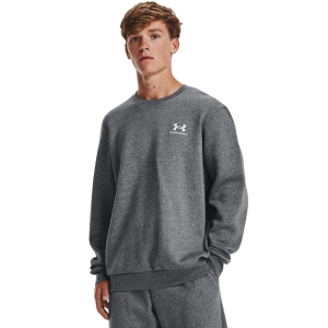 Men's Under Armour Icon Fleece Crewneck Sweatshirt Medium Pitch Grey Medium Heather/White