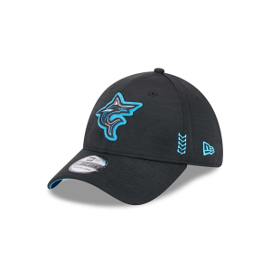 Miami Marlins New Era 2024 Clubhouse 39Thirty Flexfit Hat L/XL Black