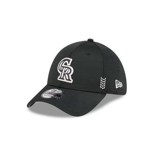 Colorado Rockies New Era 2024 Clubhouse 39Thirty Flexfit Hat M/L Black