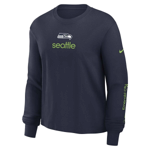 Women's Seattle Seahawks Nike Boxy Long Sleeve T-Shirt Large Navy