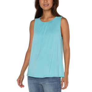 Women's Liverpool Los Angeles A-Line Knit Sleeveless Blouse Small Turq