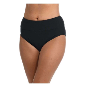 Women's 24th & Ocean Solid High Waist Swim Bottoms Misses 2XLarge Black