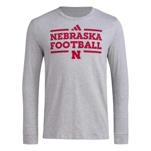 Nebraska Cornhuskers adidas Practice Lock T-Shirt 2XLarge Heather Grey