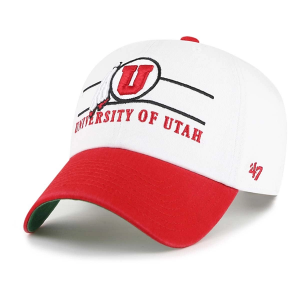 Utah Utes 47 Brand Double Header Cleanup Adjustable Hat One Size White