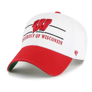 Wisconsin Badgers 47 Brand Double Header Cleanup Adjustable Hat One Size White/Red
