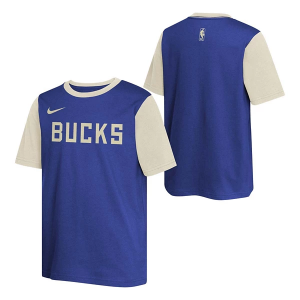 Kids' Milwaukee Bucks 2024 City Edition Courtside Nike T-Shirt Small Royal