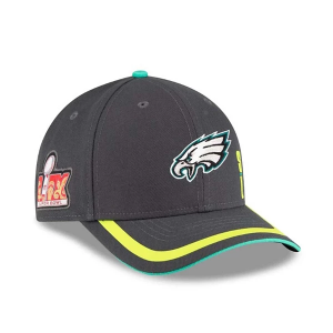 Philadelphia Eagles New Era Super Bowl LIX M-Crown 9Forty Adjustable Hat One Size Black