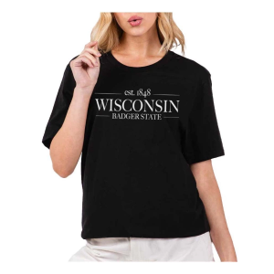 Women's A. Blush Est. 1848 Wisconsin T-Shirt XLarge Black