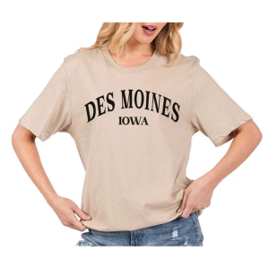 Women's A. Blush Des Moines Iowa T-Shirt Large Tan