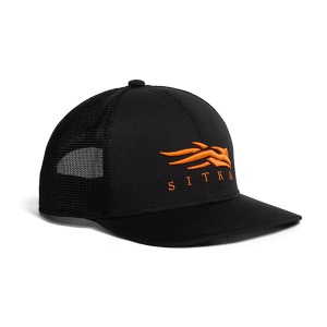 Men's Sitka Icon Flex Mid Pro Trucker Hunting Adjustable Hat One Size Sitka Black Ultra Orange