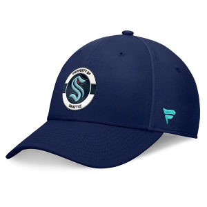 Seattle Kraken Fanatics 2024 Practice Authentic Pro Flexfit Hat M/L Navy