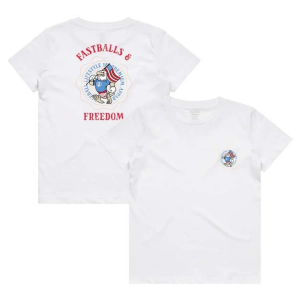 Men's Baseball Lifestyle Fastballs & Freedom T-Shirt XLarge White