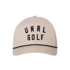 Men's UNRL Golf Vintage Rope Golf Snapback Hat One Size Tan/Black